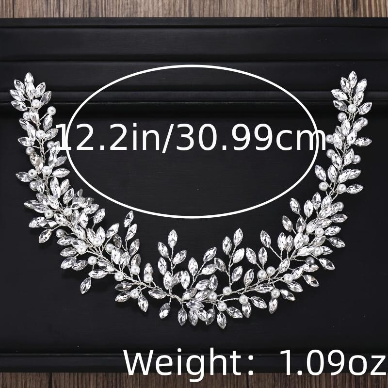 Bentiță de lux cu perle de cristal Tiara de petrecere cu strasuri pentru păr Vine Band Bandă pentru cap Tiara de nuntă Accesorii pentru păr Bijuterii Coroana