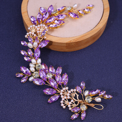 Madingi Kalnų krištolinio akmens galvos apdangalai nuotakos galvos apdangalai plaukams aksesuarai moterų rankų darbo galvos juosta nuotakos galvos apdangalai vestuviniai galvos apdangalai