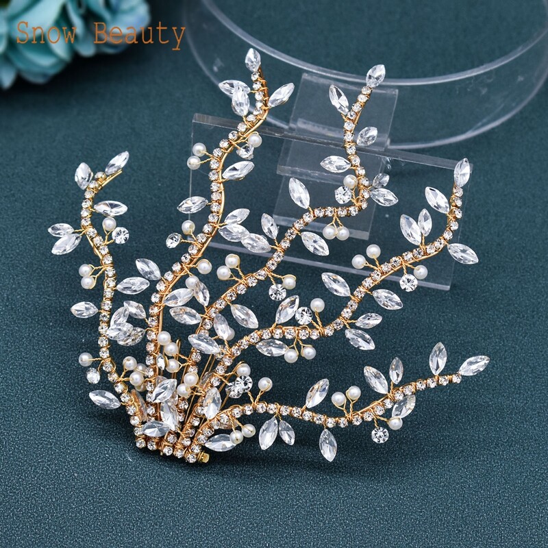 A463 pieptene de păr mireasa agrafă agrafă cu strass nuntă bentiță perla mireasă pieptene lateral pentru petrecere bal Accesorii pentru păr femei diademe