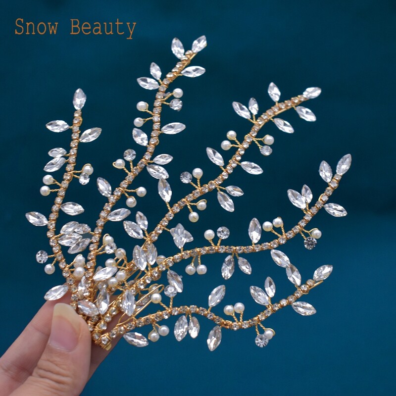 A463 pieptene de păr mireasa agrafă agrafă cu strass nuntă bentiță perla mireasă pieptene lateral pentru petrecere bal Accesorii pentru păr femei diademe