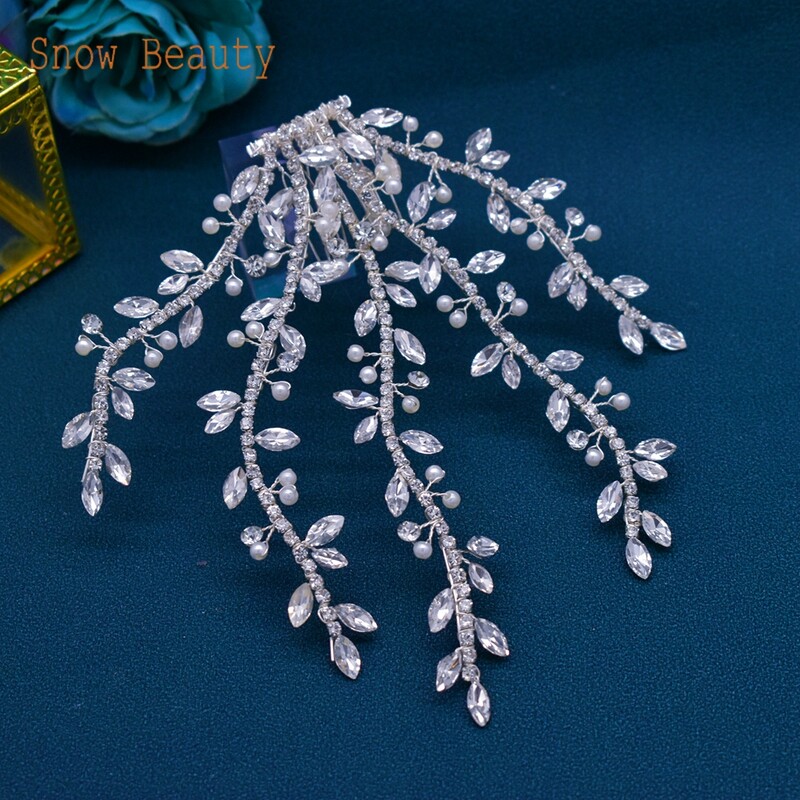 A463 pieptene de păr mireasa agrafă agrafă cu strass nuntă bentiță perla mireasă pieptene lateral pentru petrecere bal Accesorii pentru păr femei diademe
