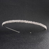 Tiara de mireasa cu stras de moda Piese pentru cap de culoare argintie cristal de nunta Accesorii pentru par pentru femei petrecere de aniversare Coroane cu strass