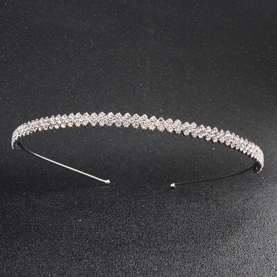 Tiara de mireasa cu stras de moda Piese pentru cap de culoare argintie cristal de nunta Accesorii pentru par pentru femei petrecere de aniversare Coroane cu strass