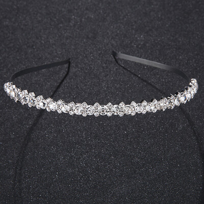 Tiara de mireasa cu stras de moda Piese pentru cap de culoare argintie cristal de nunta Accesorii pentru par pentru femei petrecere de aniversare Coroane cu strass
