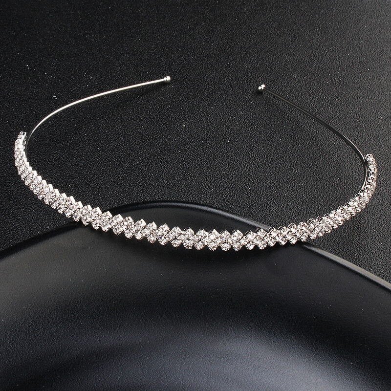 Tiara de mireasa cu stras de moda Piese pentru cap de culoare argintie cristal de nunta Accesorii pentru par pentru femei petrecere de aniversare Coroane cu strass