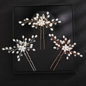 Vestuviniai plaukų segtukai Sidabrinis Kalnų krištolas Moterų galvos apdangalas Perlai Vestuviniai Plaukų Priedai Papuošalai Rankų darbo vakarėlio galvos apdangalo papuošalas