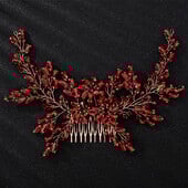 Moterų Vynas Raudonasis Kalnų krištolas Vestuviniai Plaukai Šukos Nuotakos Plaukų Priedai Papuošalai Rankų darbo krištolo rožinė nuotakos galvos apdangalas Tiaras