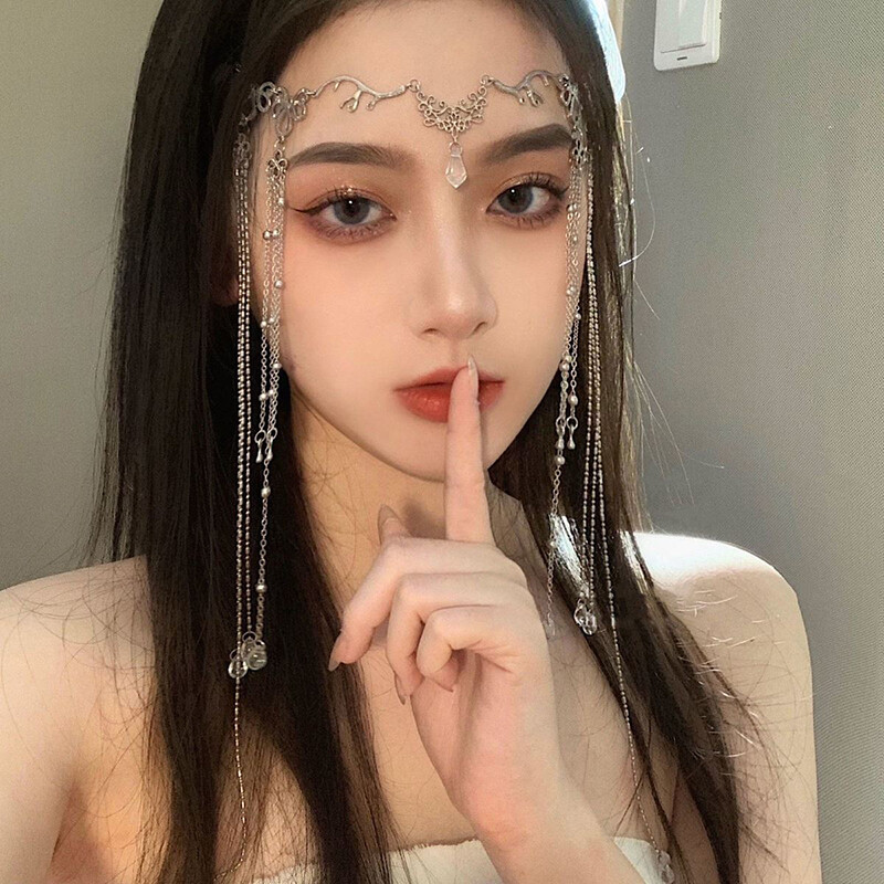 Ručne vyrobená sladká svadobná čelenka krištáľová retiazka na hlavu tiara vlasové šperky pre ženy kamienkové čelenka na čelo doplnky