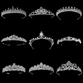 Tiara de cristal Bijuterii de mireasa Rafinat petrecere de mireasa Coroana de mireasa cu strass Bijuterii de par noi pentru femei Accesorii pentru par