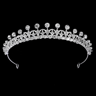 Tiara de cristal Bijuterii de mireasa Rafinat petrecere de mireasa Coroana de mireasa cu strass Bijuterii de par noi pentru femei Accesorii pentru par