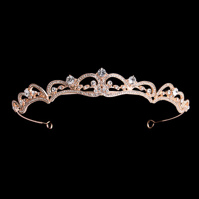 Tiara de cristal Bijuterii de mireasa Rafinat petrecere de mireasa Coroana de mireasa cu strass Bijuterii de par noi pentru femei Accesorii pentru par