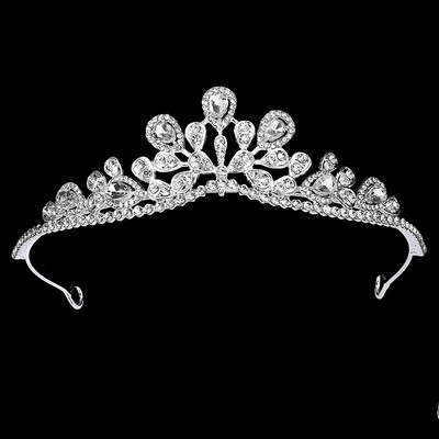 Tiara de cristal Bijuterii de mireasa Rafinat petrecere de mireasa Coroana de mireasa cu strass Bijuterii de par noi pentru femei Accesorii pentru par