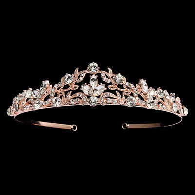 Tiara de cristal Bijuterii de mireasa Rafinat petrecere de mireasa Coroana de mireasa cu strass Bijuterii de par noi pentru femei Accesorii pentru par