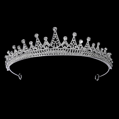 Tiara de cristal Bijuterii de mireasa Rafinat petrecere de mireasa Coroana de mireasa cu strass Bijuterii de par noi pentru femei Accesorii pentru par