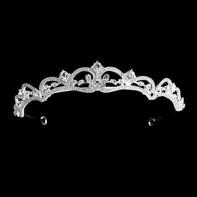 Tiara de cristal Bijuterii de mireasa Rafinat petrecere de mireasa Coroana de mireasa cu strass Bijuterii de par noi pentru femei Accesorii pentru par
