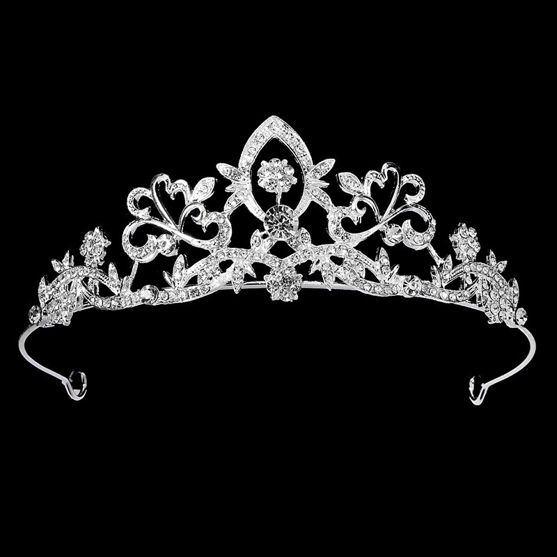Tiara de cristal Bijuterii de mireasa Rafinat petrecere de mireasa Coroana de mireasa cu strass Bijuterii de par noi pentru femei Accesorii pentru par