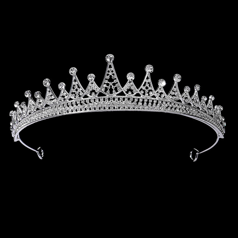 Tiara de cristal Bijuterii de mireasa Rafinat petrecere de mireasa Coroana de mireasa cu strass Bijuterii de par noi pentru femei Accesorii pentru par