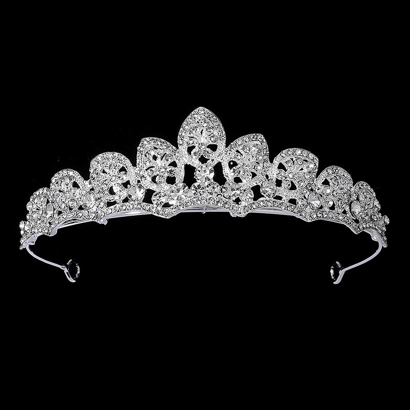 Tiara de cristal Bijuterii de mireasa Rafinat petrecere de mireasa Coroana de mireasa cu strass Bijuterii de par noi pentru femei Accesorii pentru par