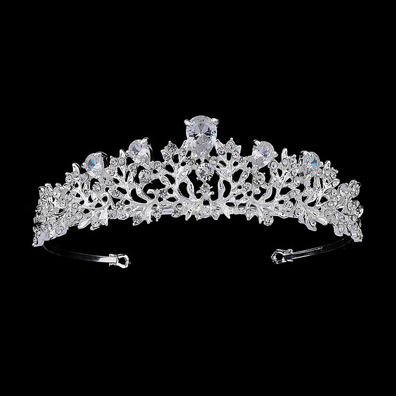Tiara de cristal Bijuterii de mireasa Rafinat petrecere de mireasa Coroana de mireasa cu strass Bijuterii de par noi pentru femei Accesorii pentru par