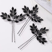 Menyasszonyi fekete strasszos hajtűk Esküvői fekete gyöngyök hajékszerek hajcsavarok báli parti halloween hajkiegészítők női lányoknak