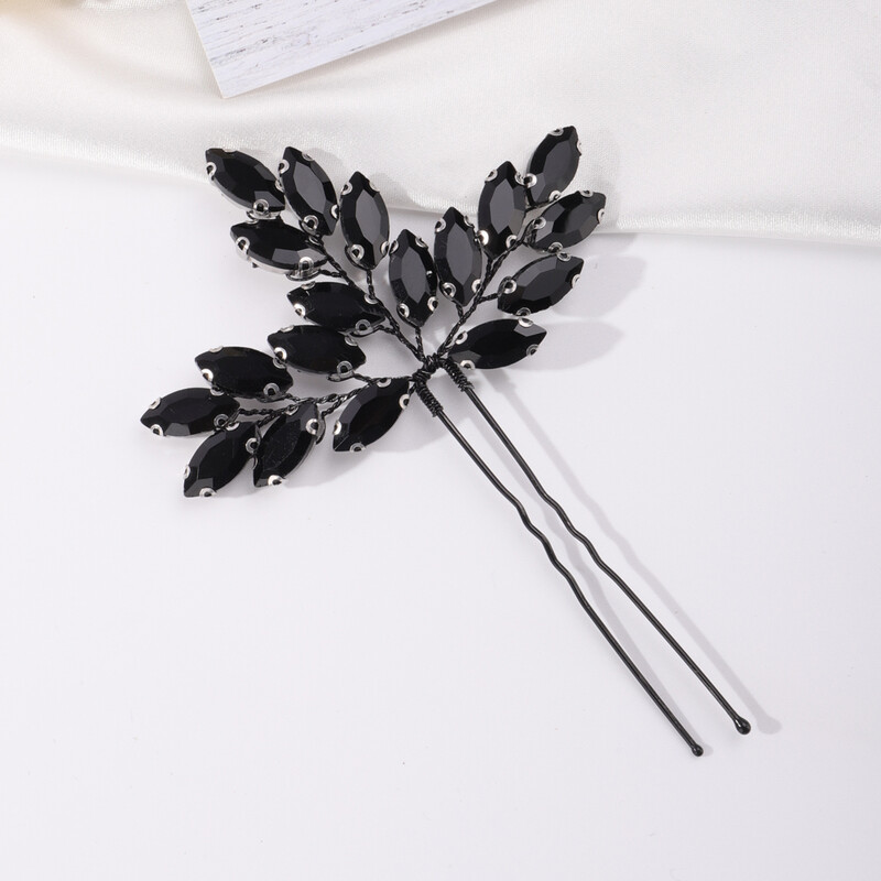 Menyasszonyi fekete strasszos hajtűk Esküvői fekete gyöngyök hajékszerek hajcsavarok báli parti halloween hajkiegészítők női lányoknak
