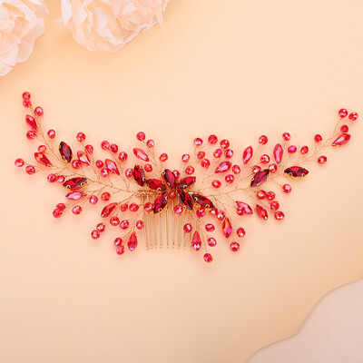 Piepteni de păr de mireasă cu strasuri la modă, argintiu, accesorii pentru cap de nuntă, bentită pentru petrecere, verde, albastru, caciulă, diademe de aur