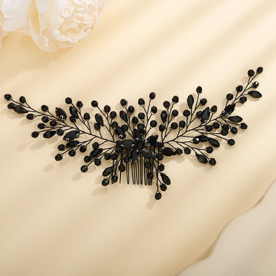 Piepteni de păr de mireasă cu strasuri la modă, argintiu, accesorii pentru cap de nuntă, bentită pentru petrecere, verde, albastru, caciulă, diademe de aur