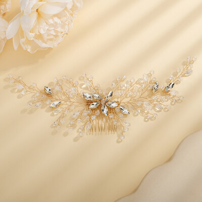 Piepteni de păr de mireasă cu strasuri la modă, argintiu, accesorii pentru cap de nuntă, bentită pentru petrecere, verde, albastru, caciulă, diademe de aur