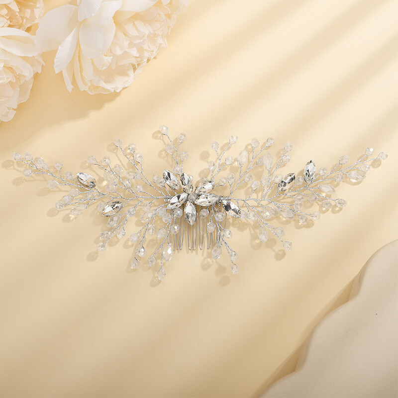 Piepteni de păr de mireasă cu strasuri la modă, argintiu, accesorii pentru cap de nuntă, bentită pentru petrecere, verde, albastru, caciulă, diademe de aur