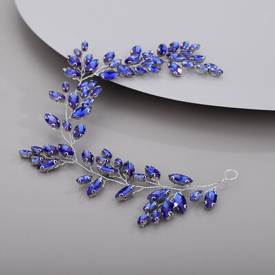 Arany esküvői fej ékszerek Piros koszorúslány fejfedők Kék kézzel készített strassz fejpánt menyasszonyi haj kiegészítők tiarák nőknek