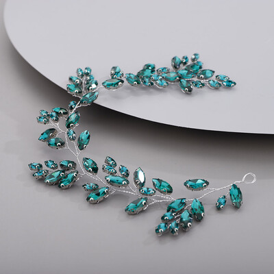 Arany esküvői fej ékszerek Piros koszorúslány fejfedők Kék kézzel készített strassz fejpánt menyasszonyi haj kiegészítők tiarák nőknek