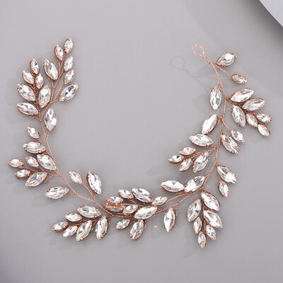 Arany esküvői fej ékszerek Piros koszorúslány fejfedők Kék kézzel készített strassz fejpánt menyasszonyi haj kiegészítők tiarák nőknek