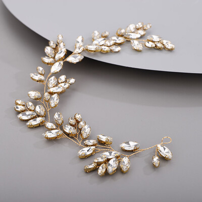 Arany esküvői fej ékszerek Piros koszorúslány fejfedők Kék kézzel készített strassz fejpánt menyasszonyi haj kiegészítők tiarák nőknek