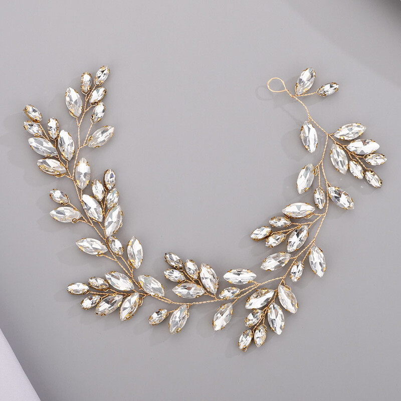 Arany esküvői fej ékszerek Piros koszorúslány fejfedők Kék kézzel készített strassz fejpánt menyasszonyi haj kiegészítők tiarák nőknek