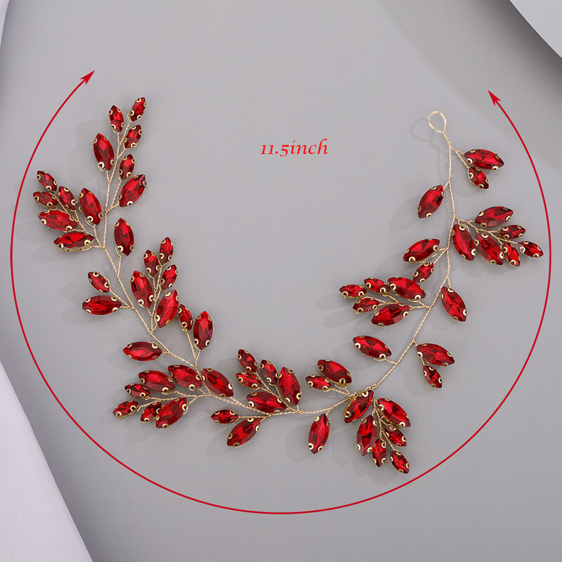 Arany esküvői fej ékszerek Piros koszorúslány fejfedők Kék kézzel készített strassz fejpánt menyasszonyi haj kiegészítők tiarák nőknek