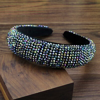 Bentite mari, căptușite, lucrate manual. Bentite de păr cu margele de cristal violet de lux pentru femei, ornamente de păr