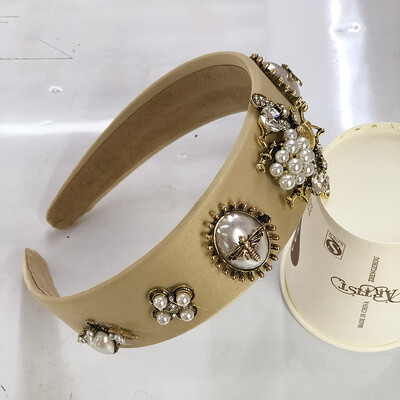 Baroko kalnų krištolinio akmens galvos juosta plaukų juosta moterims mergaitėms, metaliniai bičių karoliukai, gėlių galvos plaukų aksesuarai