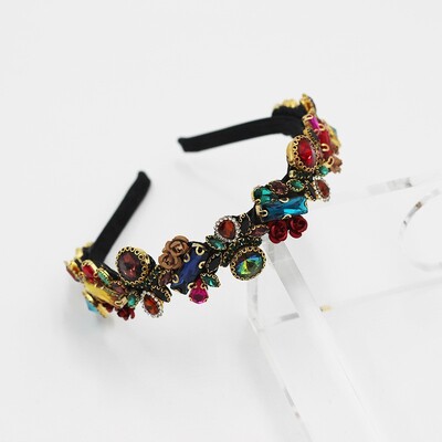 Bentiță cu strasuri colorate, baroc, cu incrustații, Benzile de păr colorate Cadou personalizat superb Accesorii pentru păr 847