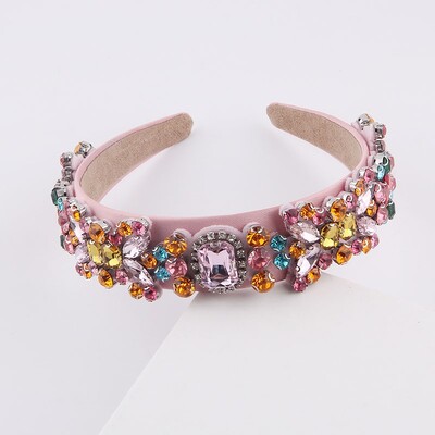 Bentiță cu strasuri colorate, baroc, cu incrustații, Benzile de păr colorate Cadou personalizat superb Accesorii pentru păr 847