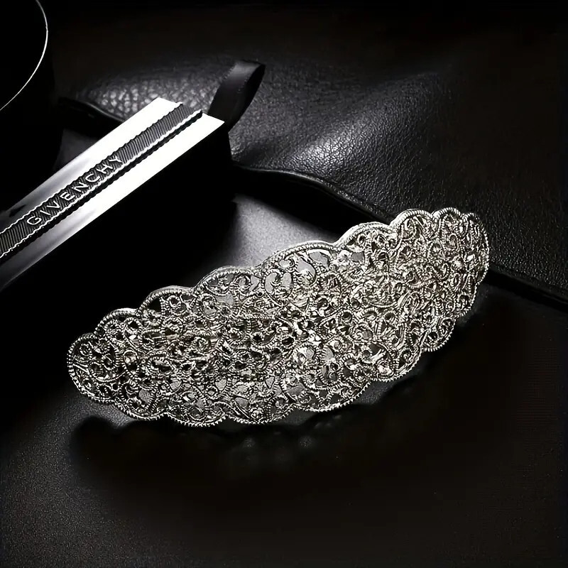 Agrafă de păr scobită, clemă de păr metal vintage, clemă de păr decorativă, clemă de păr franceză, accesorii de păr pentru femei și fete