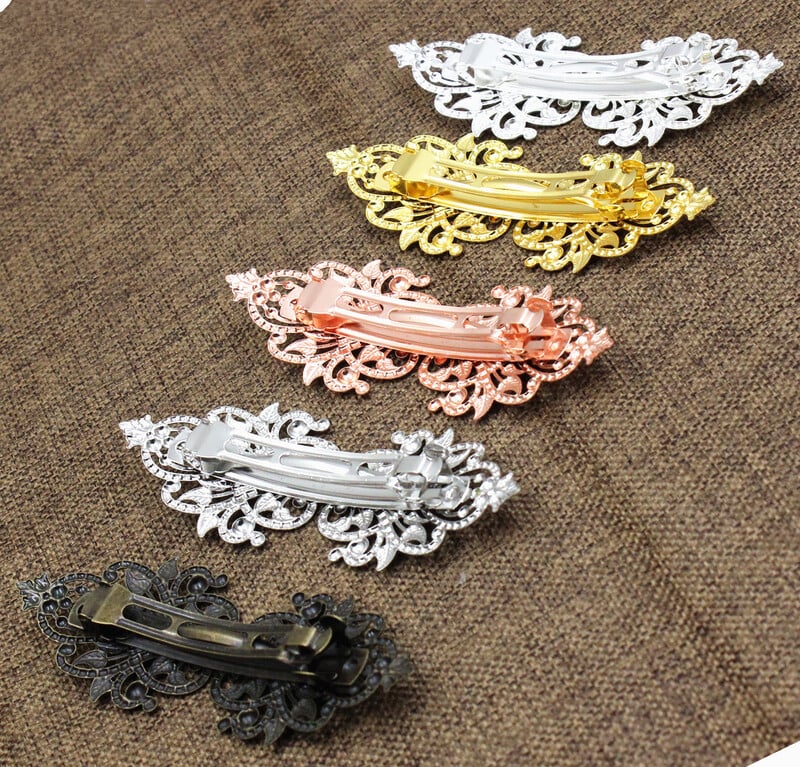 Vario madingi plaukų segtukai Priedai Simetriška gėlė Moteriškos plaukų rankenos Barrettes Galva Plaukų segtukai Galvos apdangalas Ilgis 94mm 1vnt