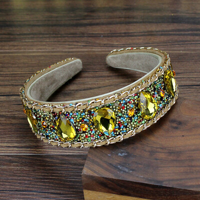 Handmade, albastru, negru, galben, picătură de apă, bentite vintage, cu diamante, baroc, pentru femei, bijuterii pentru păr