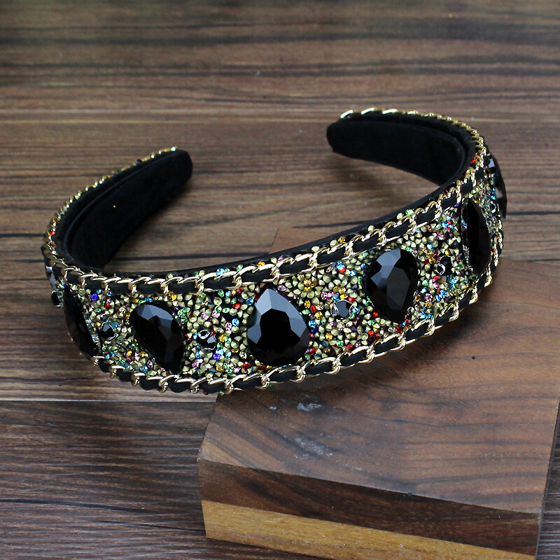 Handmade, albastru, negru, galben, picătură de apă, bentite vintage, cu diamante, baroc, pentru femei, bijuterii pentru păr