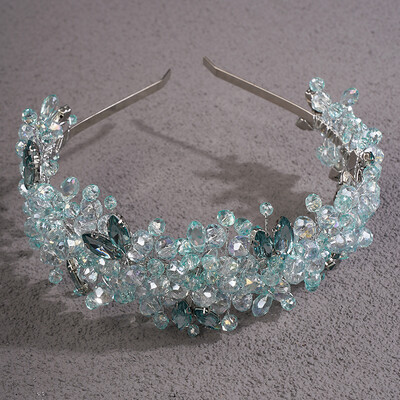 5 krāsu rokām darinātas kāzu līgavas greznas sarkanas zilas strass ar tiāras un kroņi līgavas galvas saišu kostīmu matu aksesuāri sievietēm