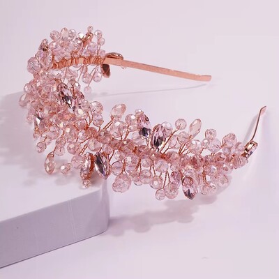 5 krāsu rokām darinātas kāzu līgavas greznas sarkanas zilas strass ar tiāras un kroņi līgavas galvas saišu kostīmu matu aksesuāri sievietēm