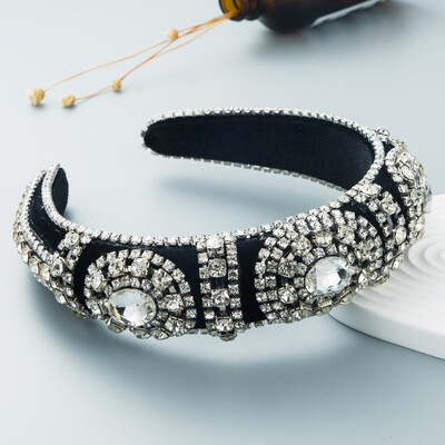 1 buc. Cerc de păr cu strasuri la modă Boho, cu boruri late, strălucitoare, bandă baroc, accesorii pentru pălărie de nuntă pentru femei, nou 2022