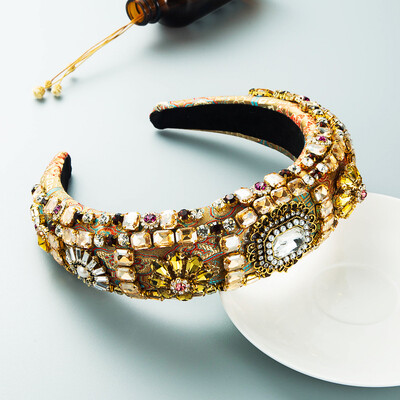1 buc. Cerc de păr cu strasuri la modă Boho, cu boruri late, strălucitoare, bandă baroc, accesorii pentru pălărie de nuntă pentru femei, nou 2022