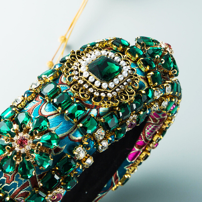 1 buc. Cerc de păr cu strasuri la modă Boho, cu boruri late, strălucitoare, bandă baroc, accesorii pentru pălărie de nuntă pentru femei, nou 2022