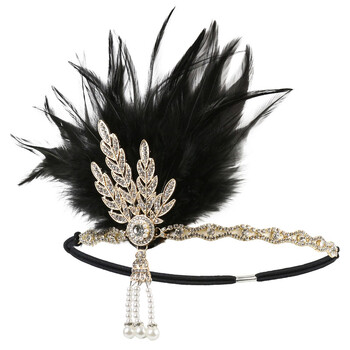 1920 Hairband Headpiece Feather Flapper Headband Headdress Vintage Costume Party Hairband For Women Feather headpiece