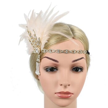 1920 Hairband Headpiece Feather Flapper Headband Headdress Vintage Costume Party Hairband For Women Feather headpiece